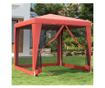Парти шатра с 4 мрежести стени, червена, 2.5x2.5 м, HDPE thumbnail 1