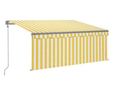 Avtomatsko zložljiva tenda s senčilom 3x2,5 m rumena in bela