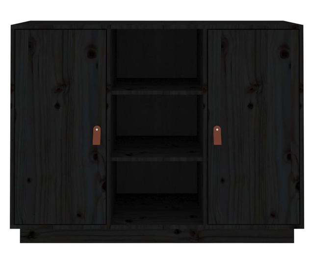 Stojalo, črno, 100x40x75 cm, masivna borovina