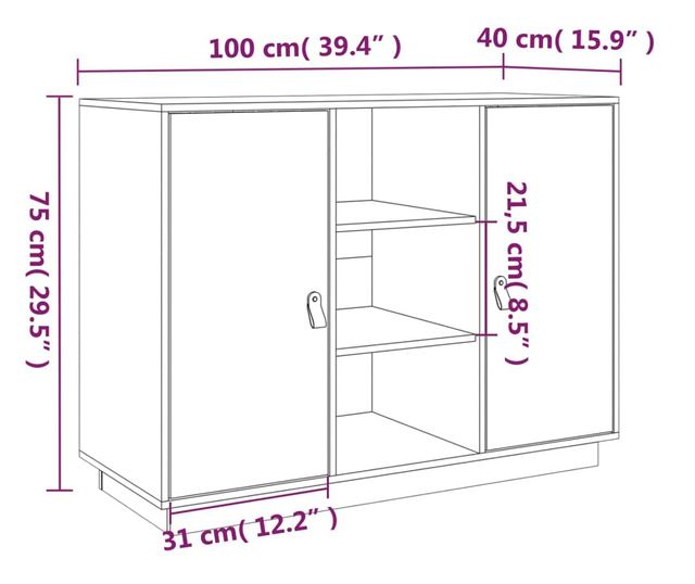Stojalo, črno, 100x40x75 cm, masivna borovina