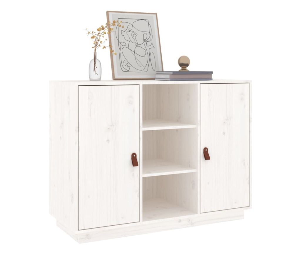 Omarica, bela, 100x40x75 cm, masivni bor - 7