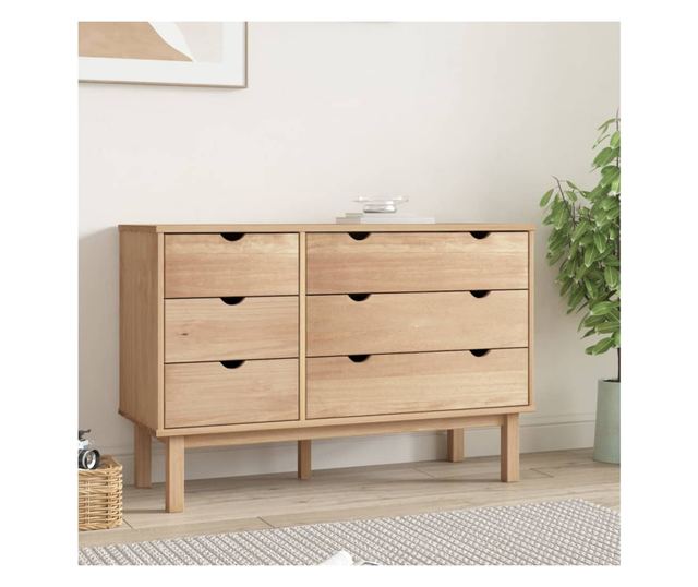 tömör fenyőfa fiókos szekrény 113,5 x 39,5 x 73 cm