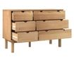 tömör fenyőfa fiókos szekrény 113,5 x 39,5 x 73 cm