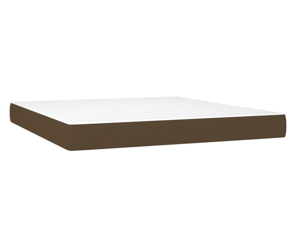 Боксспринг легло с матрак, тъмнокафяво, 160x200 см, текстил - 5