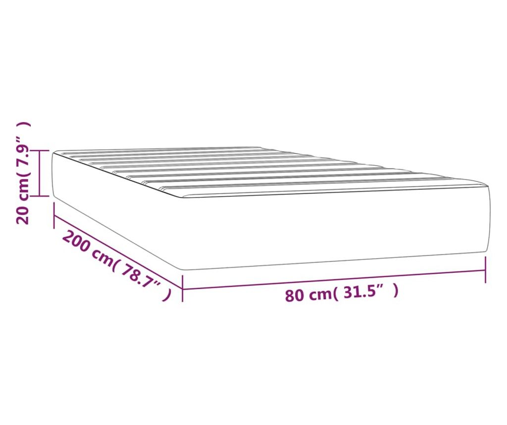 Madrac s džepičastim oprugama tamnosivi 80x200x20cm od tkanine - 11