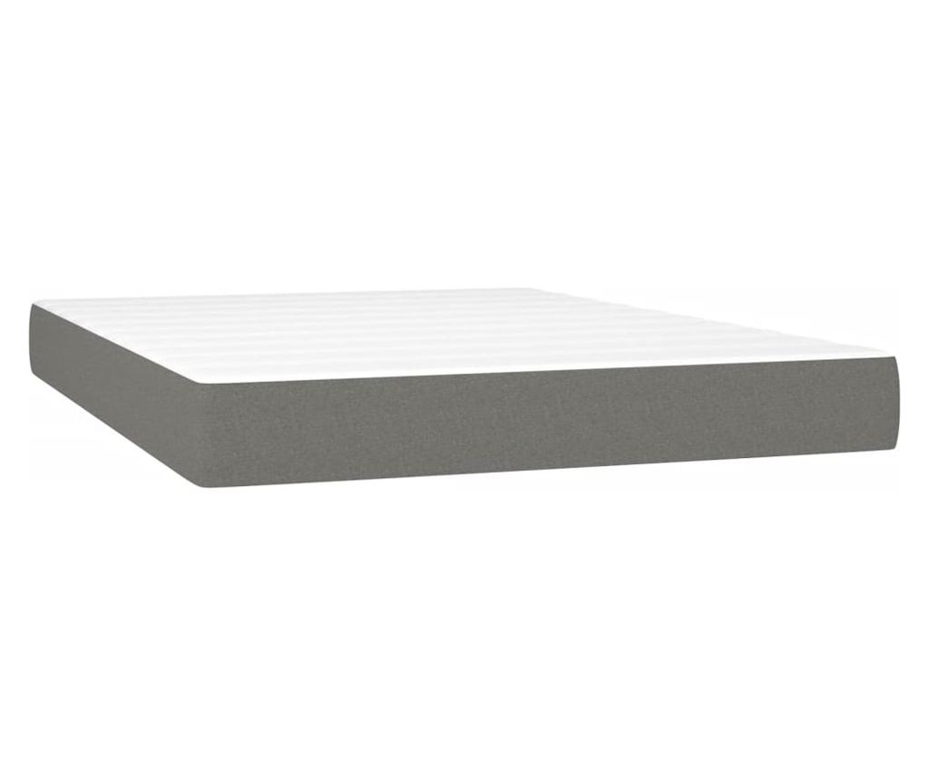 Opružni krevet s madracom i LED rasvjetom, tamnosiva, 140x200 cm, tkanina - 6