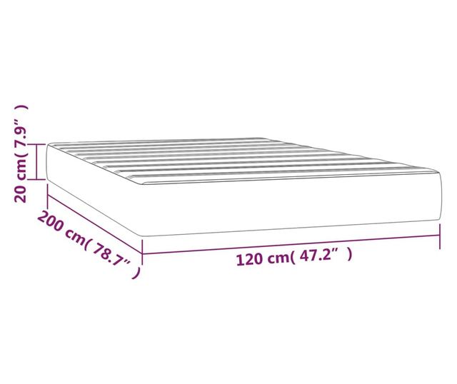 Madrac s džepičastim oprugama crni 120x200x20 cm umjetne kože