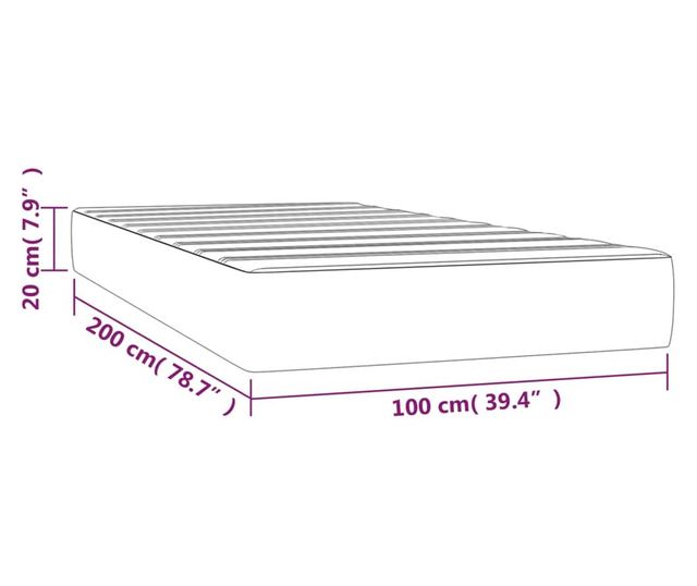 Madrac s džepičastim oprugama smeđi 100x200x20 cm umjetne kože
