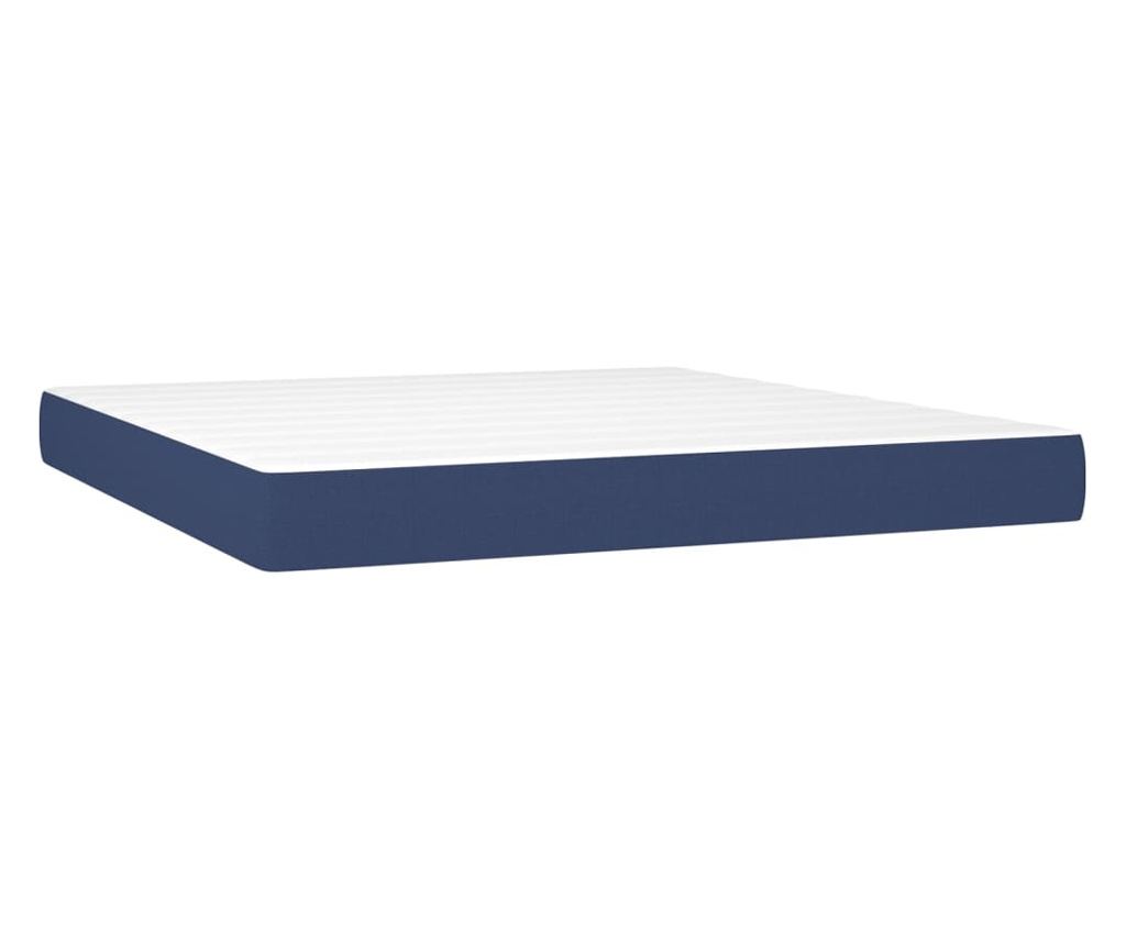 Боксспринг легло с матрак, синьо, 180x200 см, текстил - 5