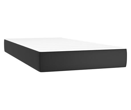 Στρώμα με Pocket Springs Μαύρο 100x200x20 εκ. Συνθετικό Δέρμα