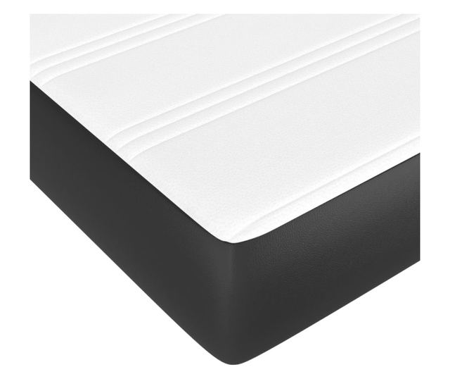 Madrac s džepičastim oprugama crni 100x200x20 cm umjetne kože