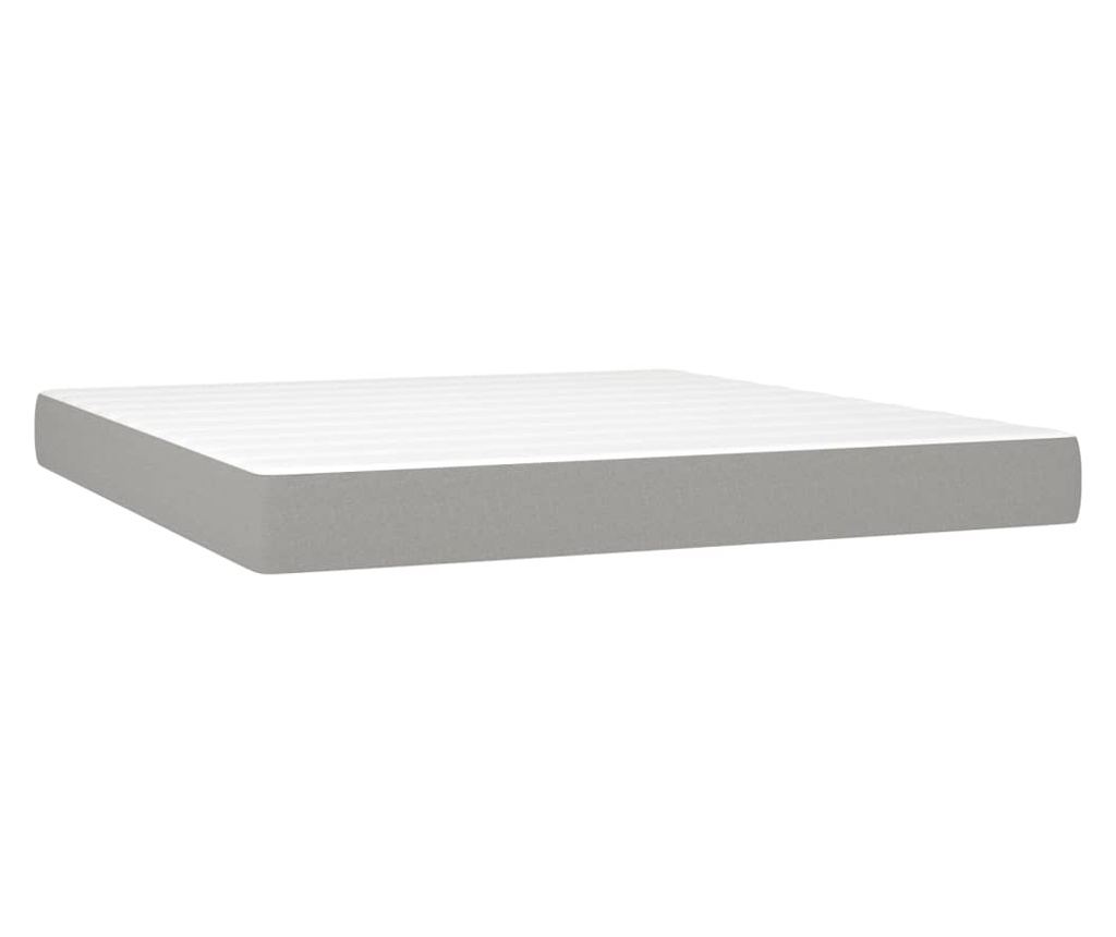 Okvir za krevet s madracem i LED rasvjetom, svijetlosiva, 180x200 cm, tekstil - 6