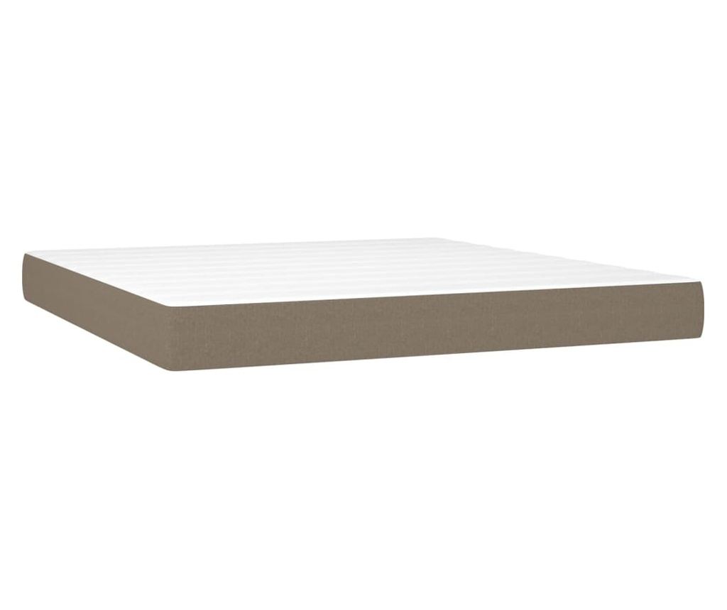 Континентално легло с матрак, сиво таупе, 180x200 см, текстил - 5