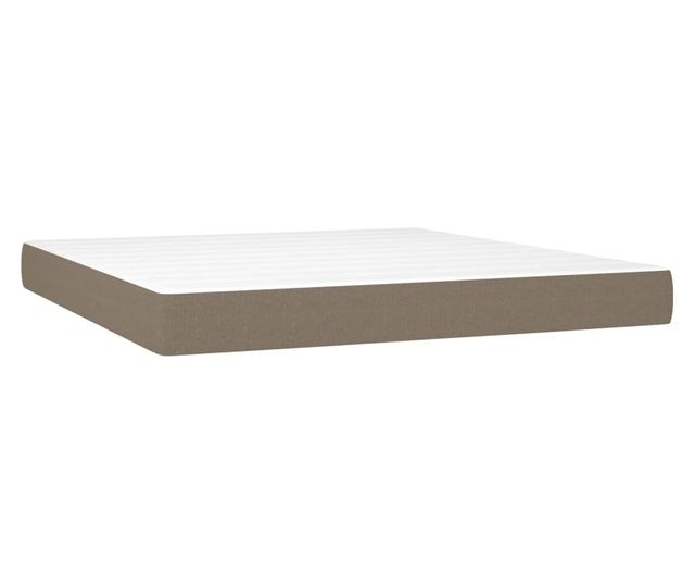 Боксспринг легло с матрак, таупе сиво, 160x200 см текстил