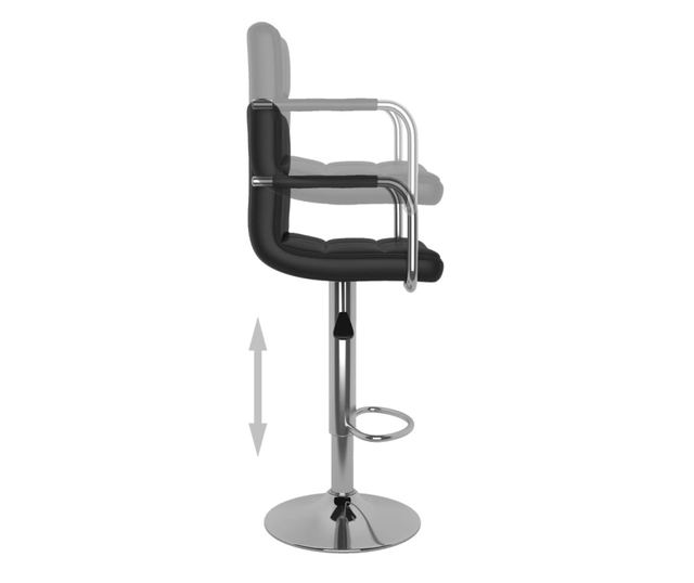 Barski stoli, 2 kosa, črni, umetno usnje