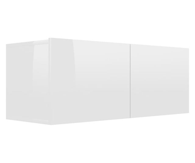 Set TV omare, 7 delov, bel visok sijaj, obdelano les.