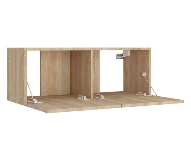 Set dulap TV, 4 piese, stejar sonoma, lemn prelucrat