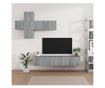 Set dulapuri TV, 7 piese, gri sonoma, lemn prelucrat