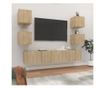 Set dulap TV, 6 piese, stejar sonoma, lemn prelucrat