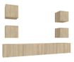 Set dulap TV, 6 piese, stejar sonoma, lemn prelucrat