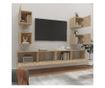 Set dulap TV, 6 piese, stejar sonoma, lemn prelucrat