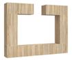 Set dulap TV, 6 piese, stejar sonoma, lemn prelucrat