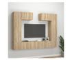 Set dulap TV, 6 piese, stejar sonoma, lemn prelucrat