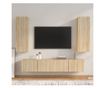 Set dulap TV, 4 piese, stejar sonoma, lemn prelucrat