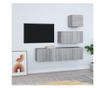 Set dulapuri TV, 4 piese, gri sonoma, lemn prelucrat