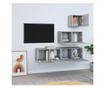 Set dulapuri TV, 4 piese, gri sonoma, lemn prelucrat