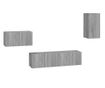 Set dulapuri TV, 4 piese, gri sonoma, lemn prelucrat
