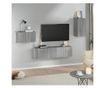 Set dulapuri TV, 4 piese, gri sonoma, lemn prelucrat