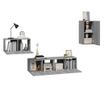 Set dulapuri TV, 4 piese, gri sonoma, lemn prelucrat