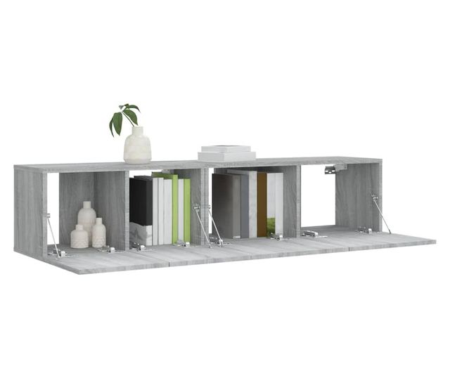 Set dulapuri TV, 2 piese, gri sonoma, lemn prelucrat