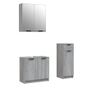 Set dulap de baie, 3 piese, gri sonoma, lemn prelucrat