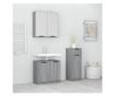 Set dulap de baie, 3 piese, gri sonoma, lemn prelucrat