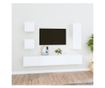 Zestaw szafki TV, 5 części, biały, drewno przetworzone