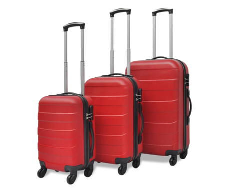 3 darabos kemény borítású utazó táska szett piros