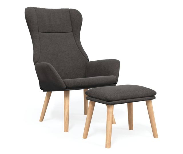 Sedežna garnitura za sprostitev s taburejem, svetlo siva, tekstil