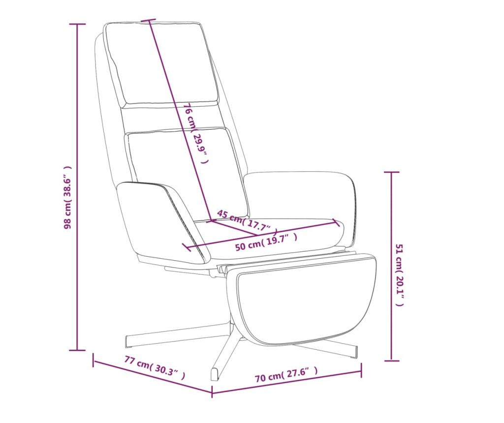 Naslanjač s taburejem, temno siv, žamet - 9