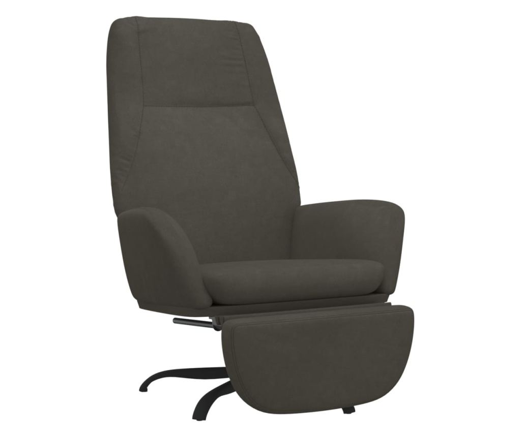 Sedežna garnitura z taburejem, temno siva, žamet - 2