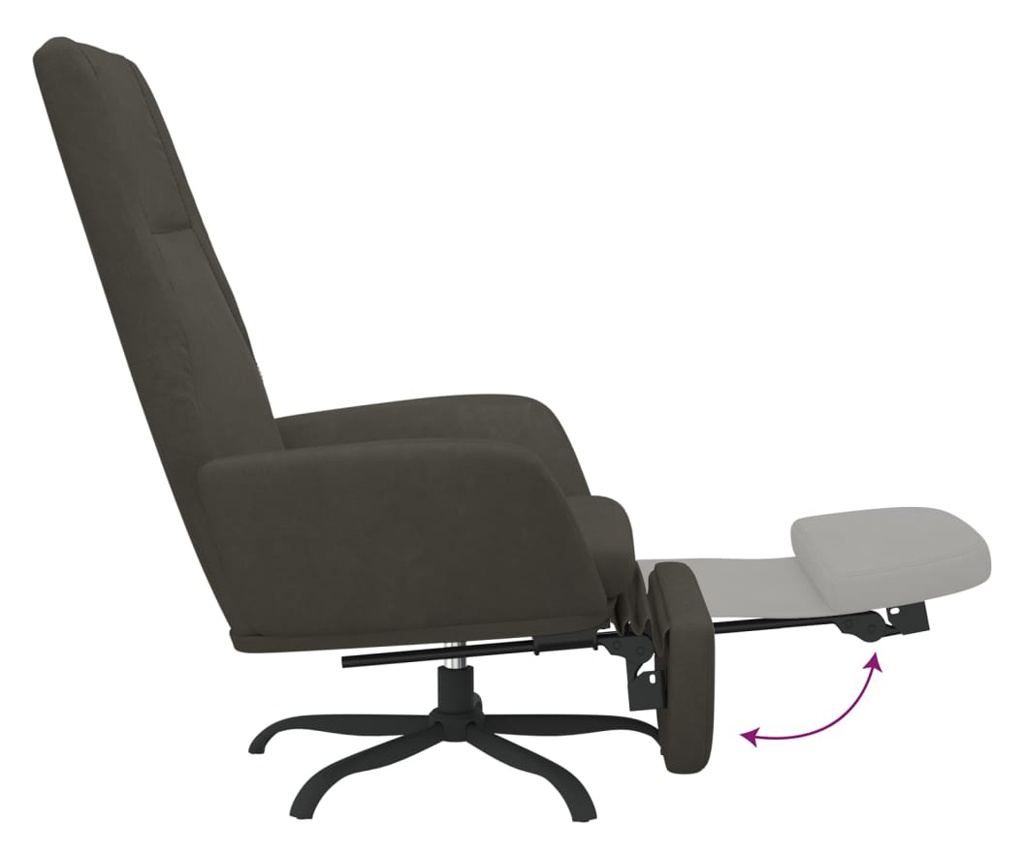 Sedežna garnitura z taburejem, temno siva, žamet - 7