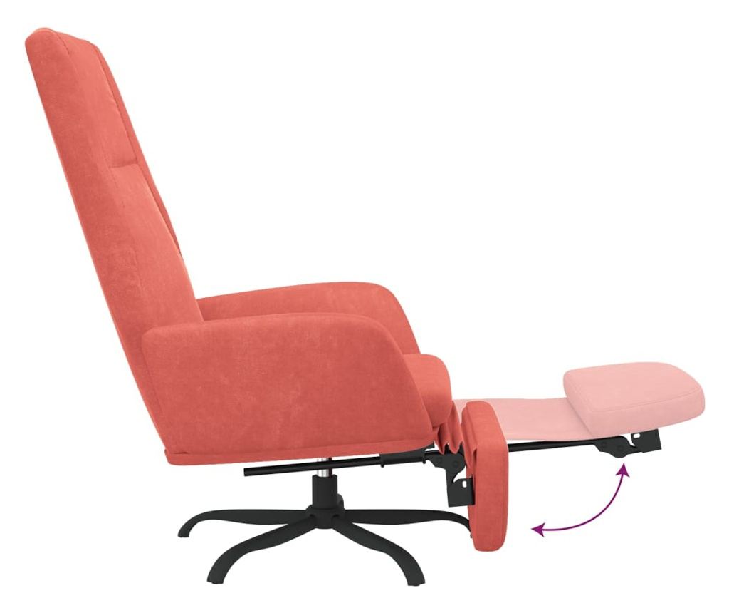 Sedežna garnitura z taburejem, roza, žamet - 7