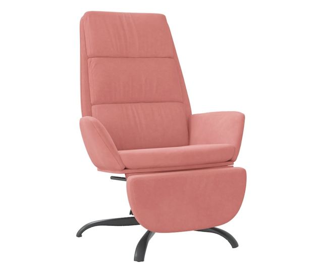 Sedežna garnitura z taburejem, roza, žamet