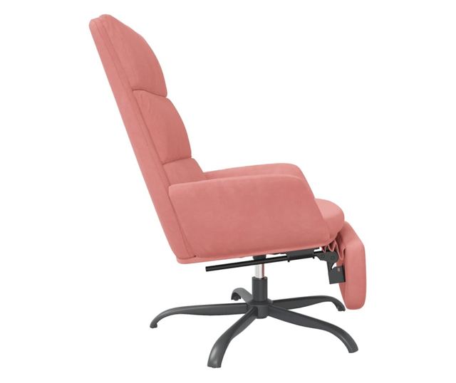 Sedežna garnitura z taburejem, roza, žamet