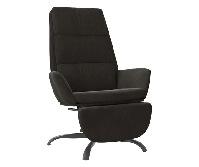 Naslanjač z oporo za noge, črn, žameten