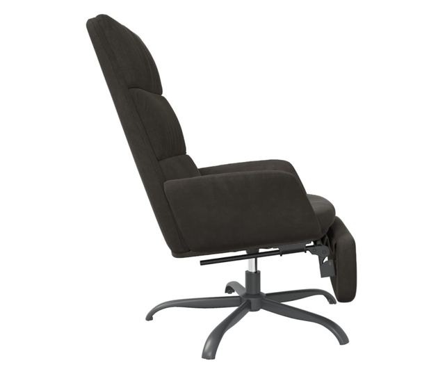 Naslanjač z oporo za noge, črn, žameten