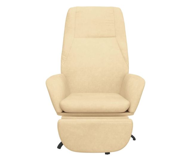 Sedežna garnitura z taburejem, bela krema, žamet