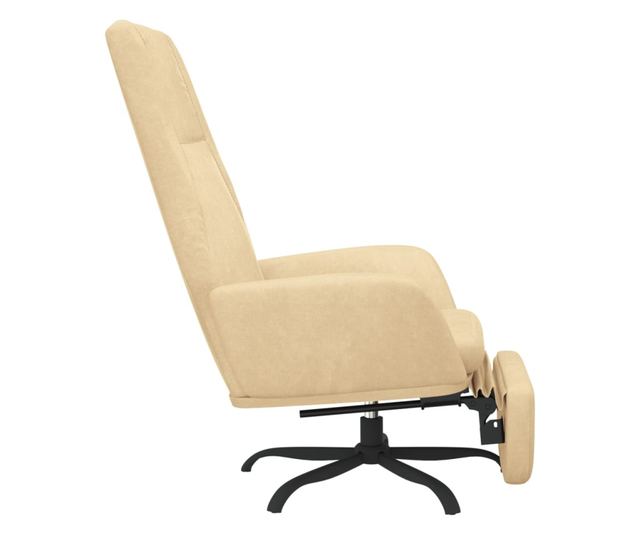 Sedežna garnitura z taburejem, bela krema, žamet