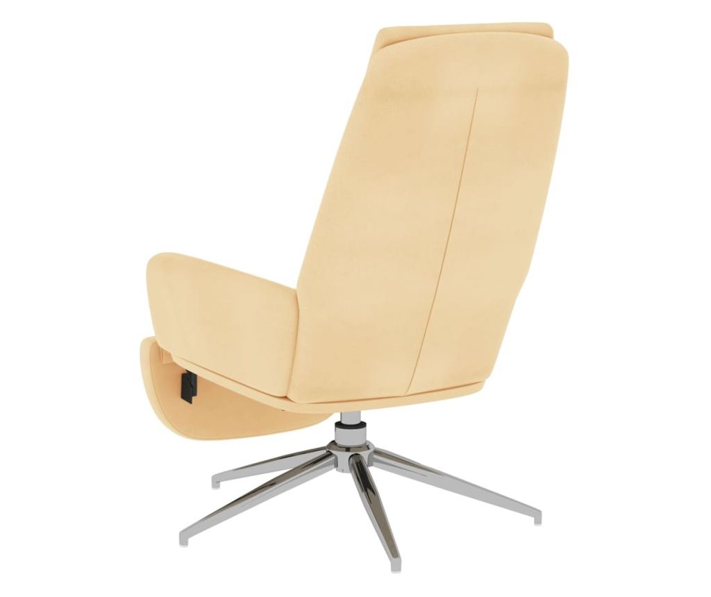 Sedež za sprostitev s taburejem, krem, mikrovlakna - 5